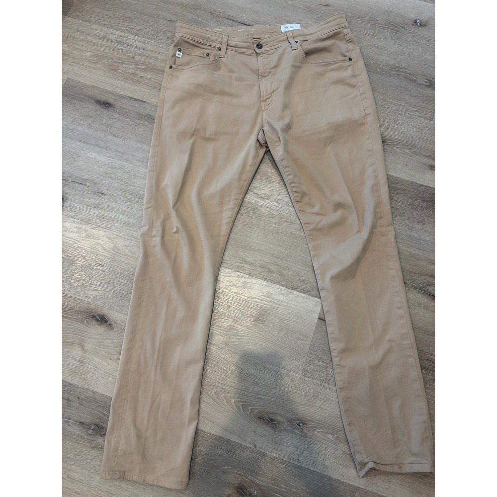 AG Adriano Goldschmied Everett Slim Straight Pants Tan Khaki 36x34